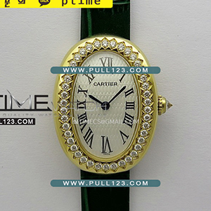 [SWISS QUARTZ] Cartier Baignoire Watch Diamond Bezel YG AF Best Editionn - 까르띠에 베누아 베스트에디션