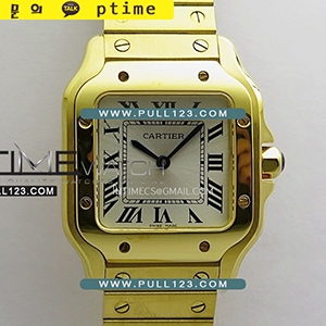 [Ronda Quartz] Santos de Cartier Small 27mm YG K11 1:1 Best Edition - 까르띠에 산토스 스몰 베스트 에디션