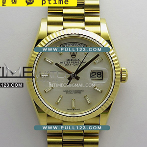 [2836 MOVE] Rolex DayDate 36mm 128238 904L YG Gain Weight KF 1:1 Best Edition - 로렉스 데이데이트 베스트에디션 무게추가버전